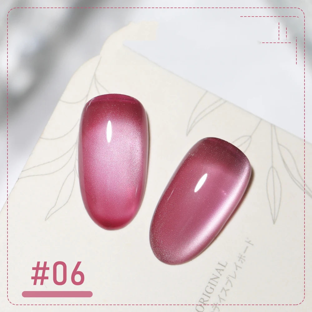 5g/Bottle White Moonlight Nail Cat's Eye Gel Magnetic Satin Gel Polish 9-Colors Soak Off Glitter Phototherapy Manicure Varni…