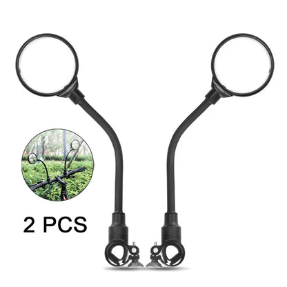 1/2PCS Bicycle Rearview Mirror 360 Degree Adjustable Rotatable Universal Cycling Handlebar Rear View Mirrors for MTB Road Bi…