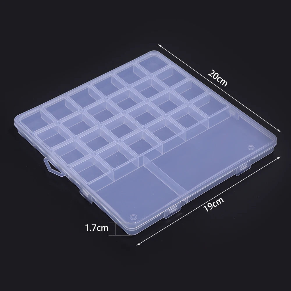 1 Pc Plastic Jewelry Box 5-28 Compartment Slot Organizer Storage Beads Container Adjustable Jewelry Storage Box Rectangle Ca…