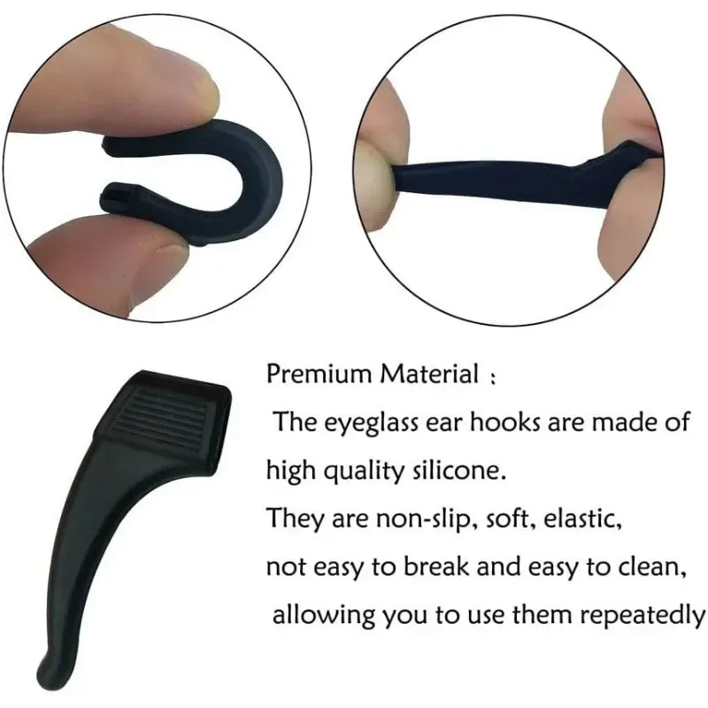 2/40pcs Silicone Ear Hook Anti-slip Glasses Leg Ear Sleeve Bracket Fastener Sunglasses Accessories Grip Anti-fall Eyewear Ho…