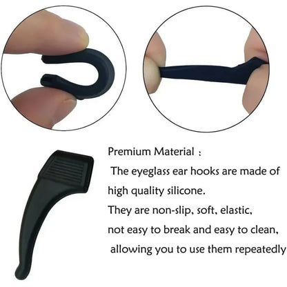 2/40pcs Silicone Ear Hook Anti-slip Glasses Leg Ear Sleeve Bracket Fastener Sunglasses Accessories Grip Anti-fall Eyewear Ho…