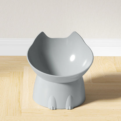 1pc WhiskerWare Elevated Cat Bowl, Anti-Tip Plastic Raised Pet Feeding Dish with Tilted Edge, Neck Protection Kitty Food - i…