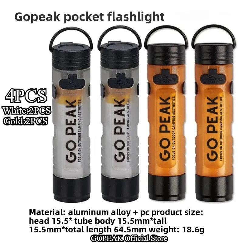 GOPEAK Pocket Mini Flashlight Outdoor Key Clip Cap Ambient Led Long Endurance Disaster Relief Emergency 5050 Small Light - i…