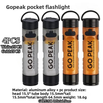 GOPEAK Pocket Mini Flashlight Outdoor Key Clip Cap Ambient Led Long Endurance Disaster Relief Emergency 5050 Small Light - i…