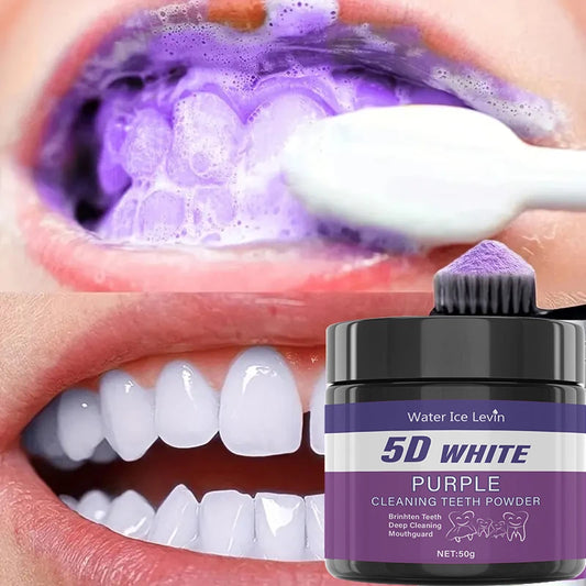 Purple Tooth Cleaning Powder - Sulfate-Free, Deep Cleaning and Polishing, Whitens Teeth in 5 Days, Portable for Daily Use an…