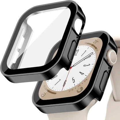 Tempered Glass+Cover For Apple Watch 11 10 9 8 7 46mm 42mm PC Bumper Screen Protector Case iWatch Series 7 6 5 4 SE3 44 40 4…