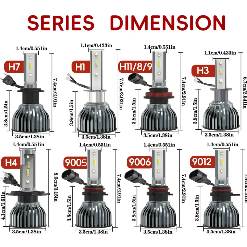 Heyword 22000lm 160W 1860 CSP Chip 3000k/4300k/6000k/8000k Car LED Headlight H4 H7 H1 LED Headlights 9005 H7 H9 H11 fog Ligh…