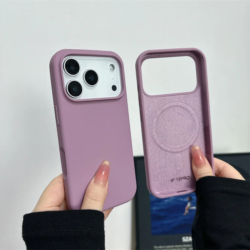Magnetic Liquid Silicone Case for iPhone 17/17 Air/17 Pro/17 Pro Max For Magsafe Big Camera Hole Cover Shockproof Protective…