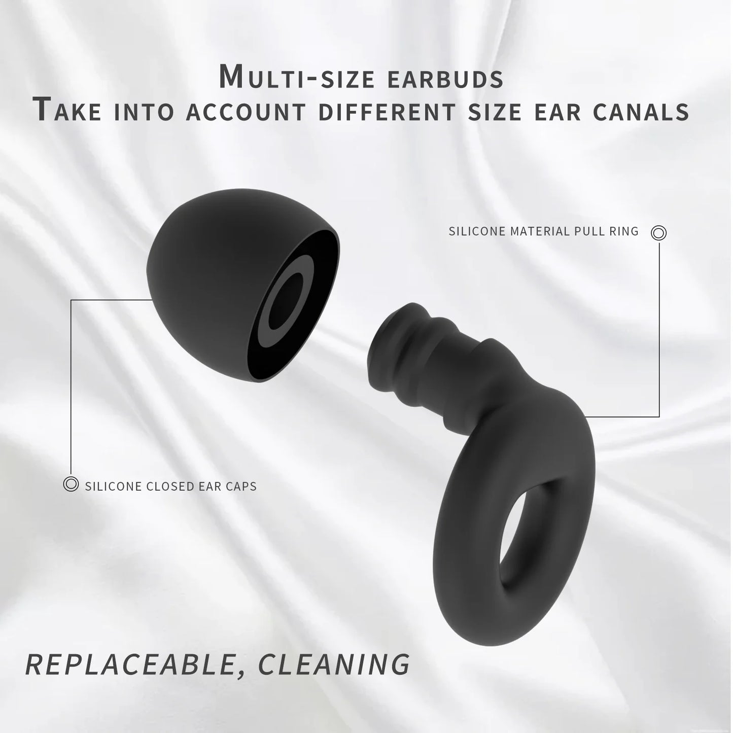 Silicone Earplugs for Swimming Sleep Noise Cancel Noise Reduction-Soundproof Reduce Disturbances -Quality Earplugs - image 3
