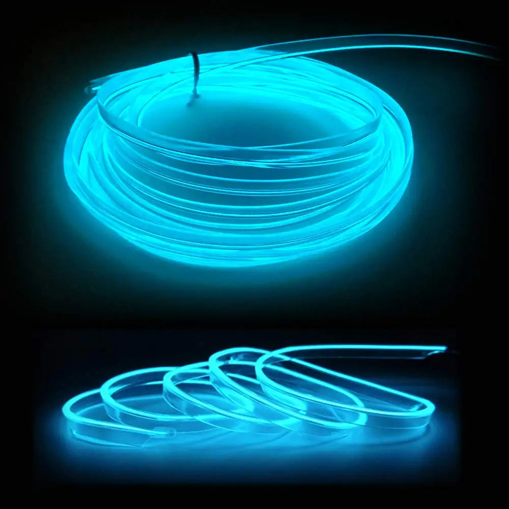 5M Car Interior Led Strip Light Neon EL Wiring Decorative Lamp For Auto DIY Flexible Ambient Light USB Party Atmosphere Diod…