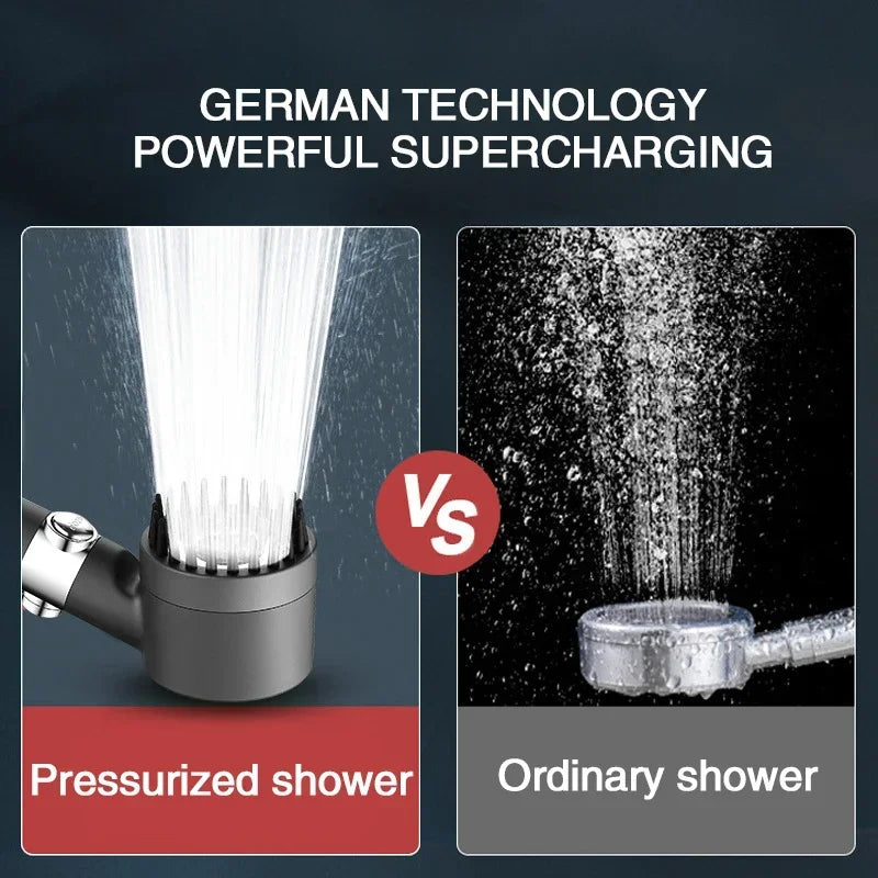 High Pressurized Filter Shower Head 3-mode Adjustable Spray with Massage Brush Rain Faucet Bathroom Accessories - image 5