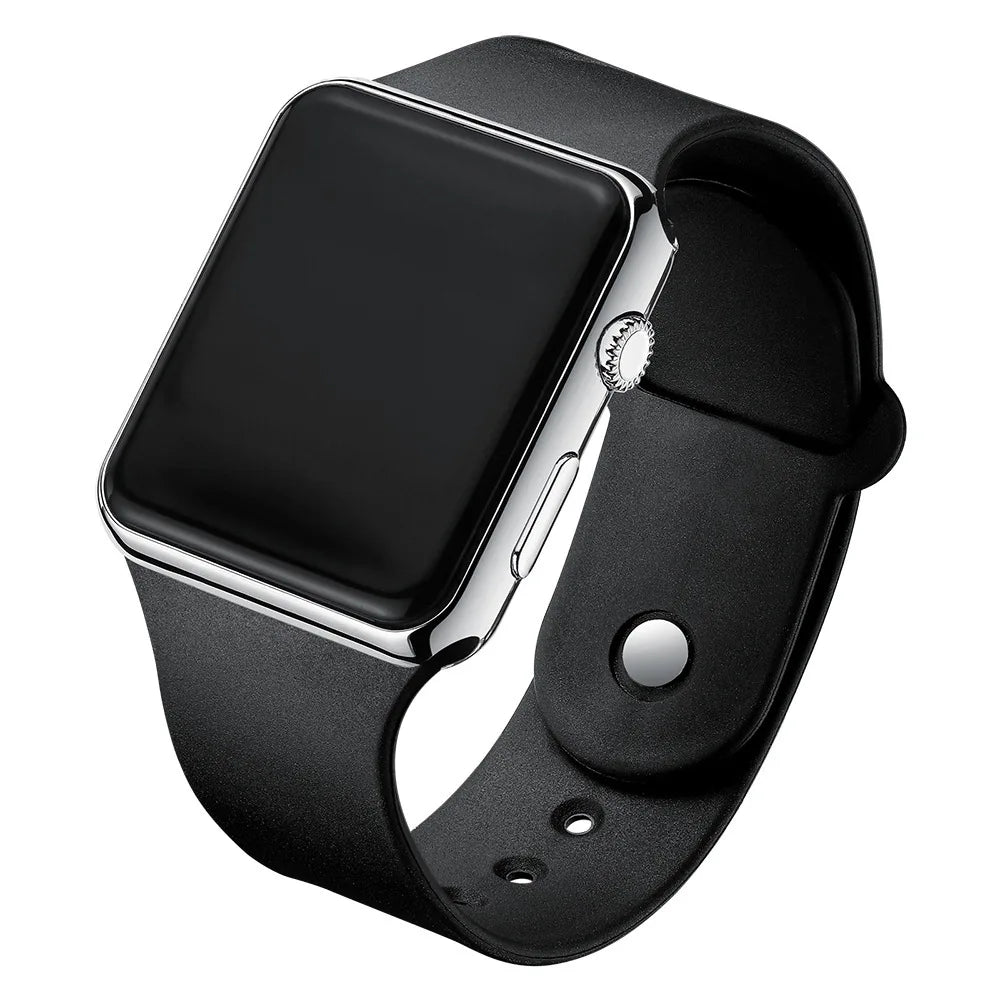 Simple Digital Watch for Men Women Fashion Sport LED Electronic Watch Black Silicone Wristband Casual Mens Watch Reloj Hombr…