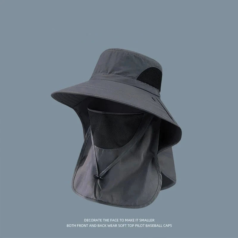Summer Sun Hats UV Protection Outdoor Hunting Fishing Cap For Men Women Hiking Camping Visor Bucket Hat Neck Flap Fisherman…