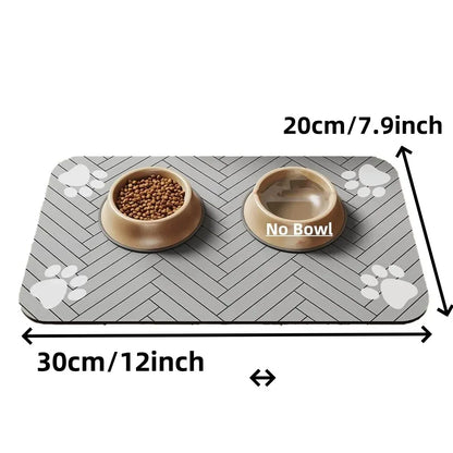 Pet Feeding Mat-Absorbent Pet Placemat Rubber Backing Quick Dry Water Mat for Dog Cat for Food and Water Bowl with Waterproo…