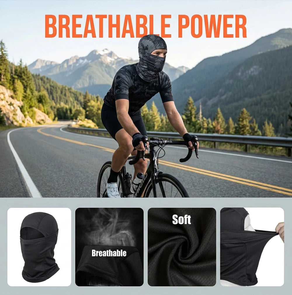 Summer Men's Women's Elastic Breathable Balaclava Hat Sunscreen Cycling Full Face Mask Scarf For Hiking Fishing Skiing - ima…