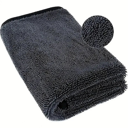 Dark gray car microfiber towel, oversized strong absorbent car wash cloth, high-efficiency cleaning wipe cloth - image 5
