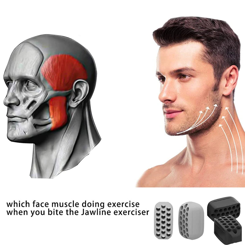 Silicone Jaw Exerciser Facial Toner & Jawline Fitness Ball Neck Toning Equipment Facial Beauty Tool Double Chin Exerciser -…
