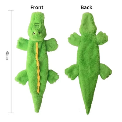 Funny Simulated Animal No Stuffing Dog Toy with Squeakers Durable Stuffingless Plush Squeaky Dog Chew Toy Crinkle Pet Squeak…