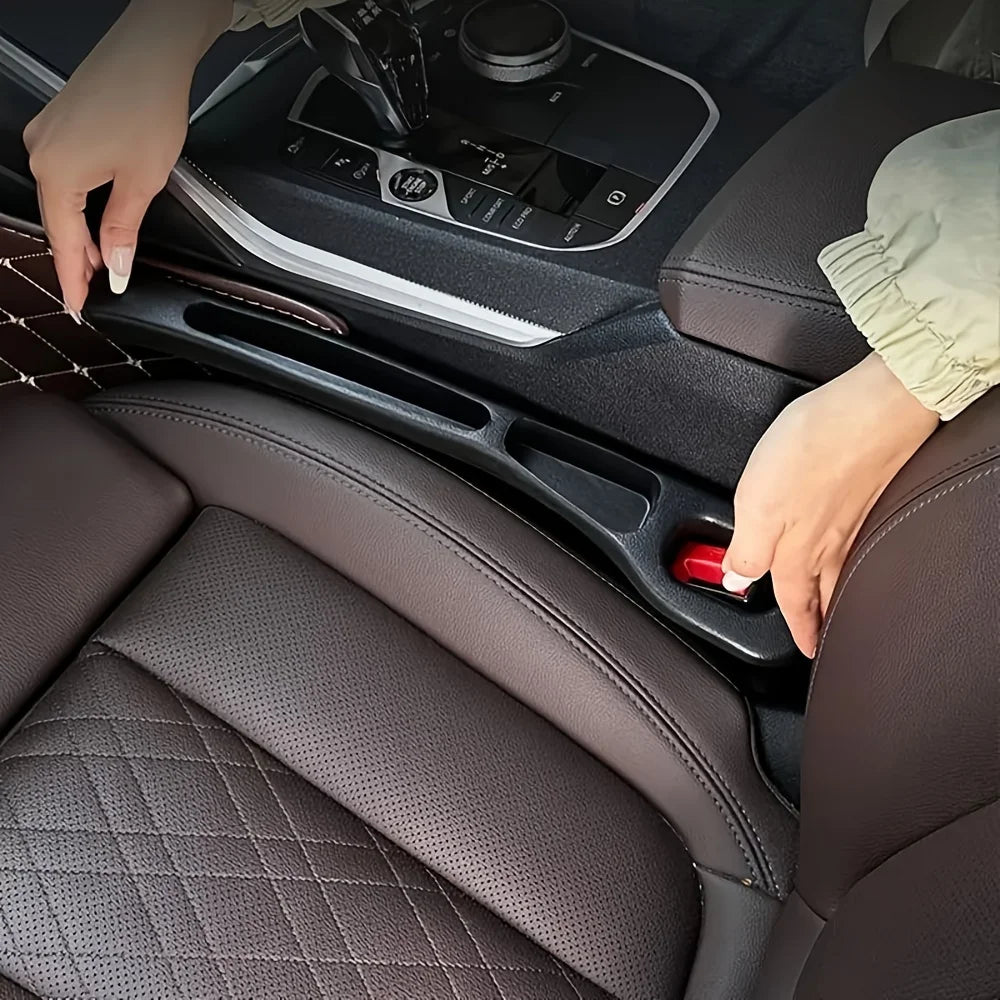 2pc Car Seat Gap Filler Organizer Pu Waterproof Car Seat Gap Plug Strip with 2 Grooves Seat Gap Storage Auto Interior Access…