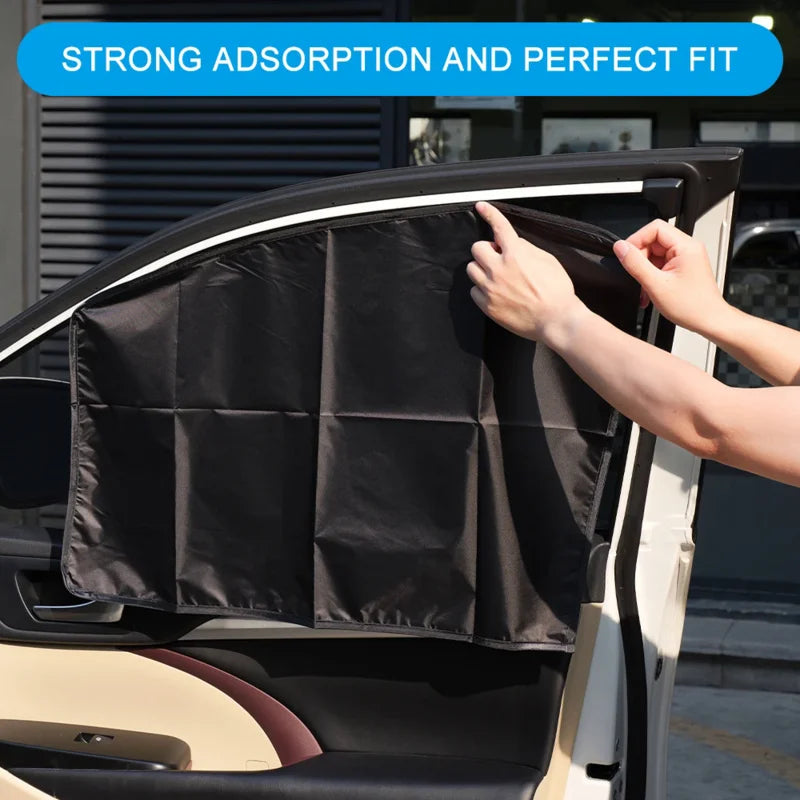 Magnetic Car Sunshade UV Protection Curtains Sun Shield Cover Double Sides Auto Window Sun shade Protector Cover Diy Accesso…