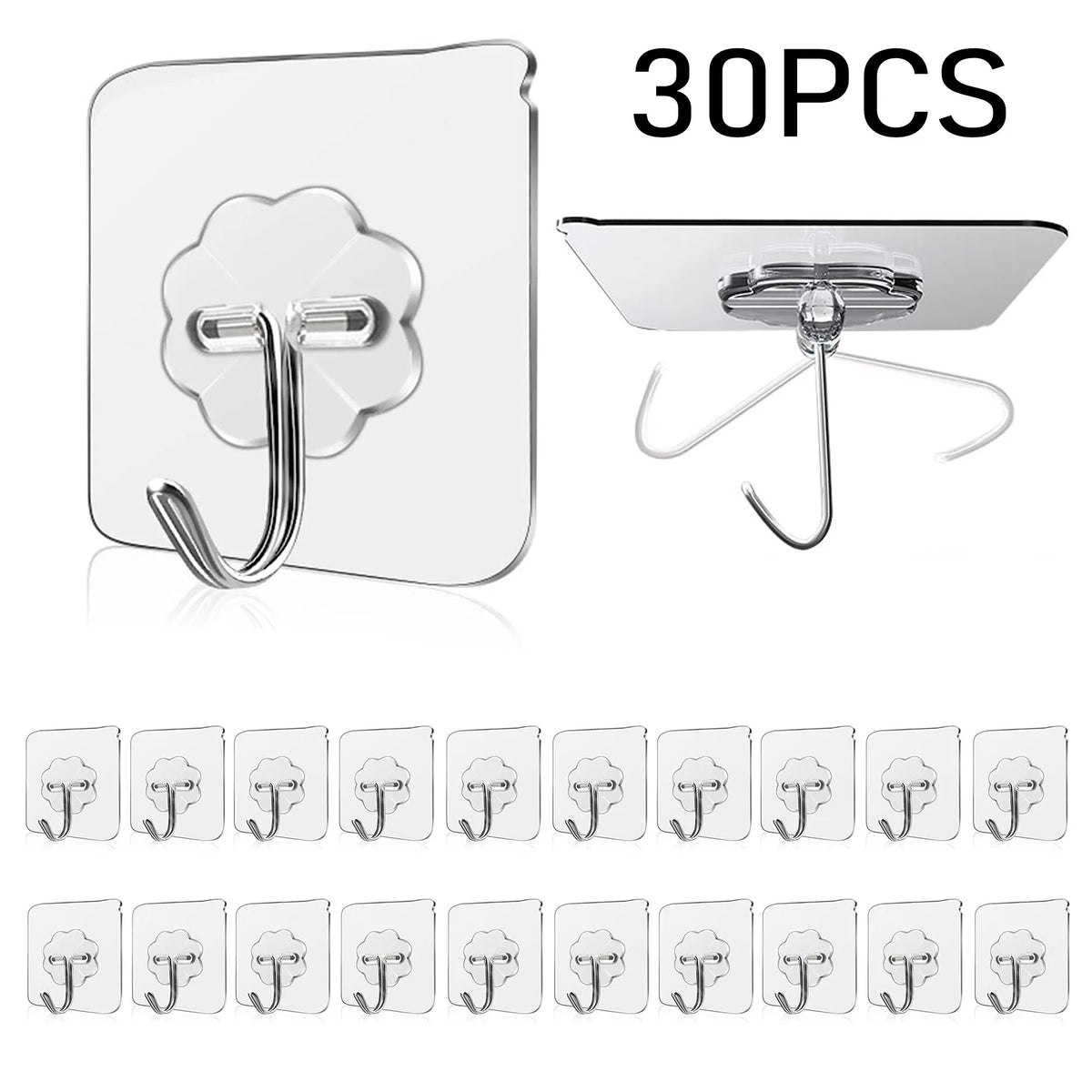 Waterproof and Oilproof Wall Hooks, Sticky Hooks for Kitchen Bathroom Shower Door Outdoor Wall Hanging Door Self-adhesive -…