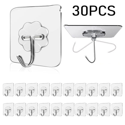 Waterproof and Oilproof Wall Hooks, Sticky Hooks for Kitchen Bathroom Shower Door Outdoor Wall Hanging Door Self-adhesive -…