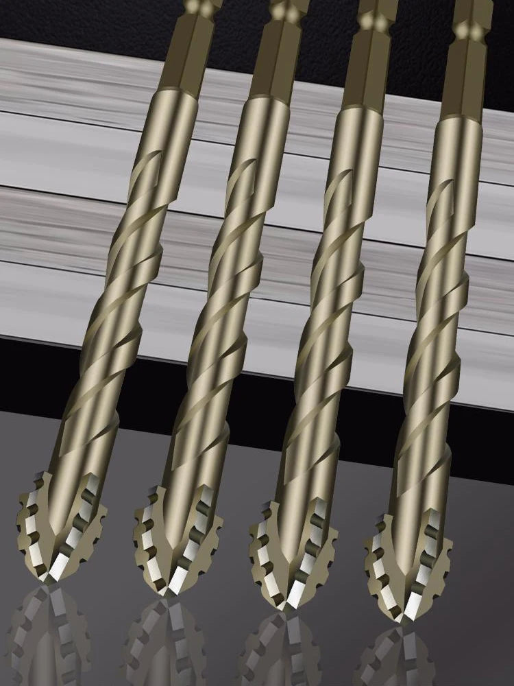 High-Four-Edged Serrated Eccentric Drill for Dry Drilling of Ceramic Tiles, Glass, Marble, Concrete, Stainless Steel Drill B…