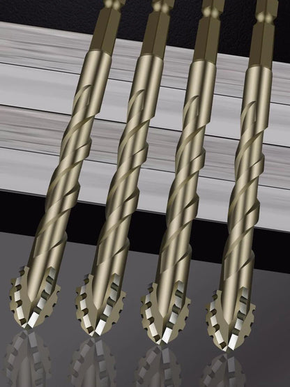 High-Four-Edged Serrated Eccentric Drill for Dry Drilling of Ceramic Tiles, Glass, Marble, Concrete, Stainless Steel Drill B…