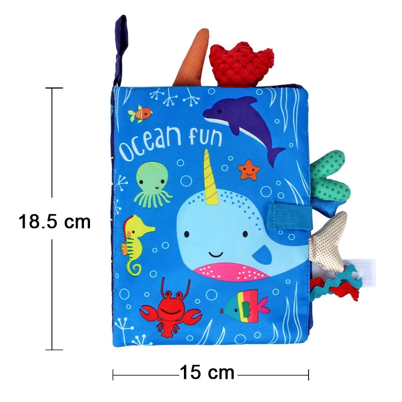 Soft Baby Books 3D Touch Feel High Contrast Cloth Book Sensory Early Learning Stroller Toys for Infant Toddler Gifts 0-12 Mo…