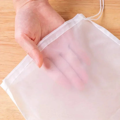 1/5Pcs Reusable Nut Milk Bags Strainers Unbleached Nylon Cheesecloth Bag Food Cheese Yogurt Filter Kitchen Fine Mesh Straine…