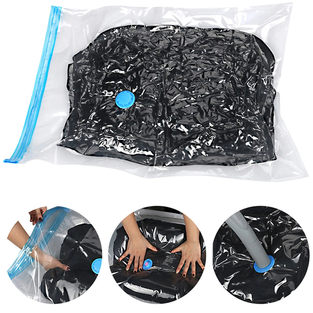 Vacuum Storage Bags With Valve Folding Compressed Space Saving Clothes Storage Big Size For Towel Cloth Blanket - image 3