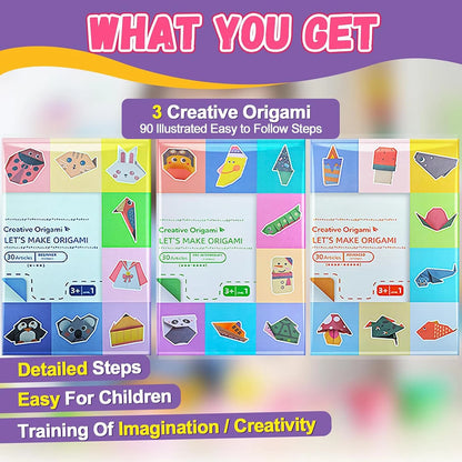 Origami Kit 30/96 Sheets Origami Paper Craft Guiding Book DIY Art Craft Projects Supplies for Beginners Children Kids Boys G…