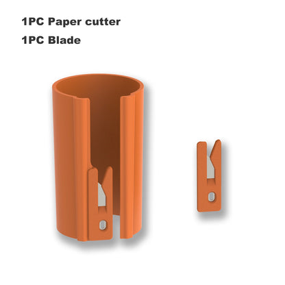 HORN Sliding Wrapping Paper Cutter - Easy-Glide Gift Wrap Trimmer for Christmas & Birthdays, Durable ABS，, Orange/Black - im…