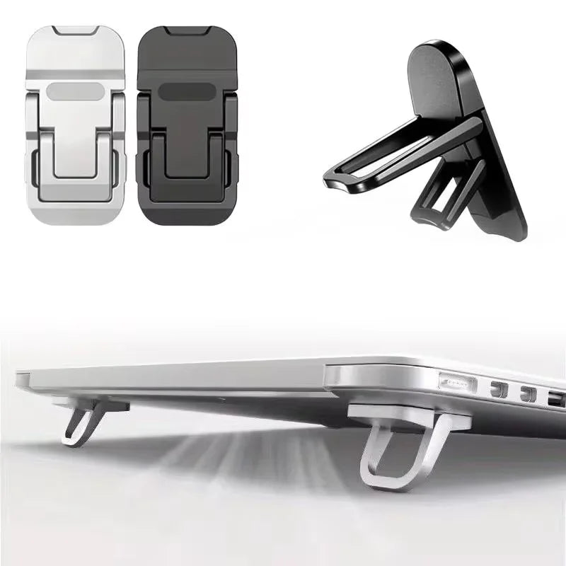 2PCS Mini Foldable Laptop Stand Portable Computer Keyboard Riser with 2 Adjustable Angles Self-Adhesive Invisible Notebook S…