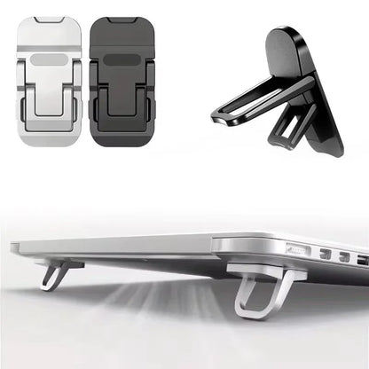 2PCS Mini Foldable Laptop Stand Portable Computer Keyboard Riser with 2 Adjustable Angles Self-Adhesive Invisible Notebook S…