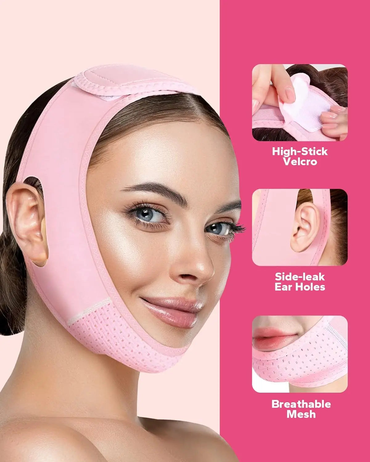 Reusable Face Strap, V Line Mask, Double Chin Reducer, Chin Up Patch, Chin Strap, V Shaped Belt, V Shaped Face Mask for Sagg…