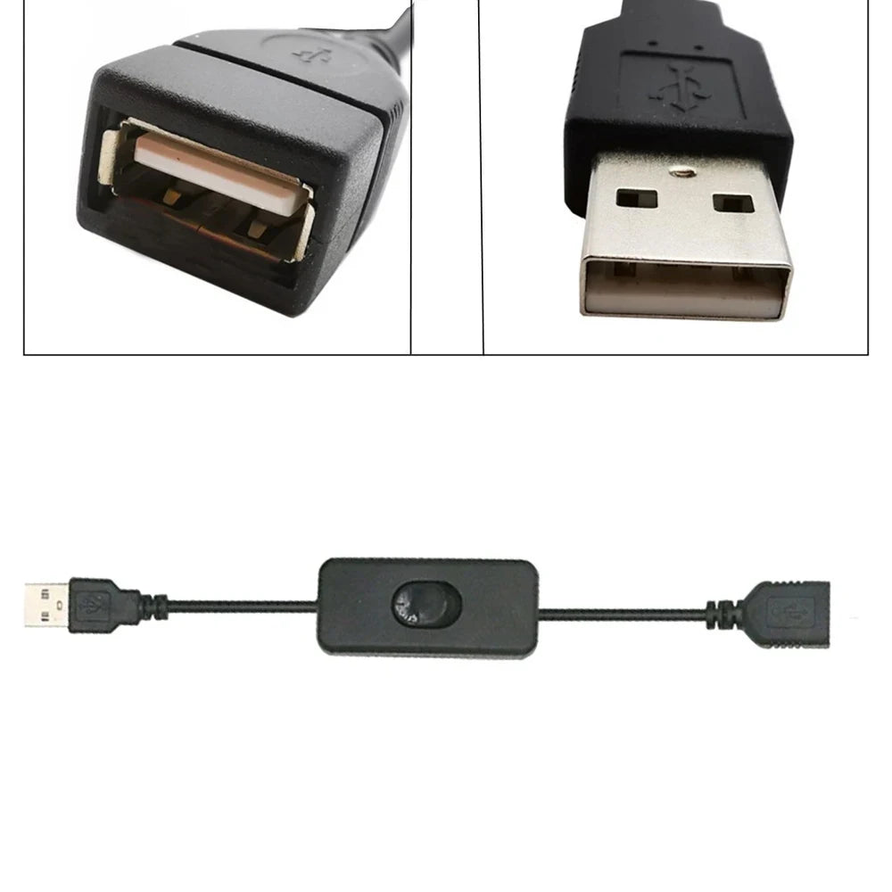 2 PCS USB Cable With Switch ON/OFF Cable Extension Toggle for USB Lamp USB Fan Power Supply Line Durable Adapter USB Headset…