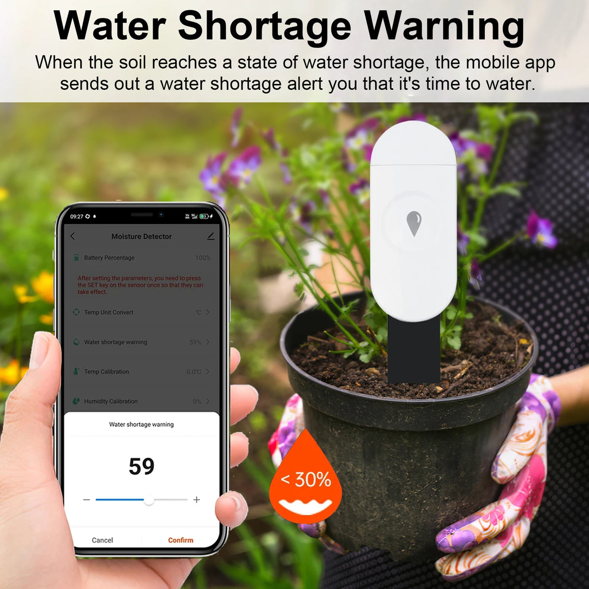 Tuya Zigbee Temperature Humidity Moisture Detector Smart Soil Tester Moisture Sensor Phone App RealTime Monitor for Home Gar…
