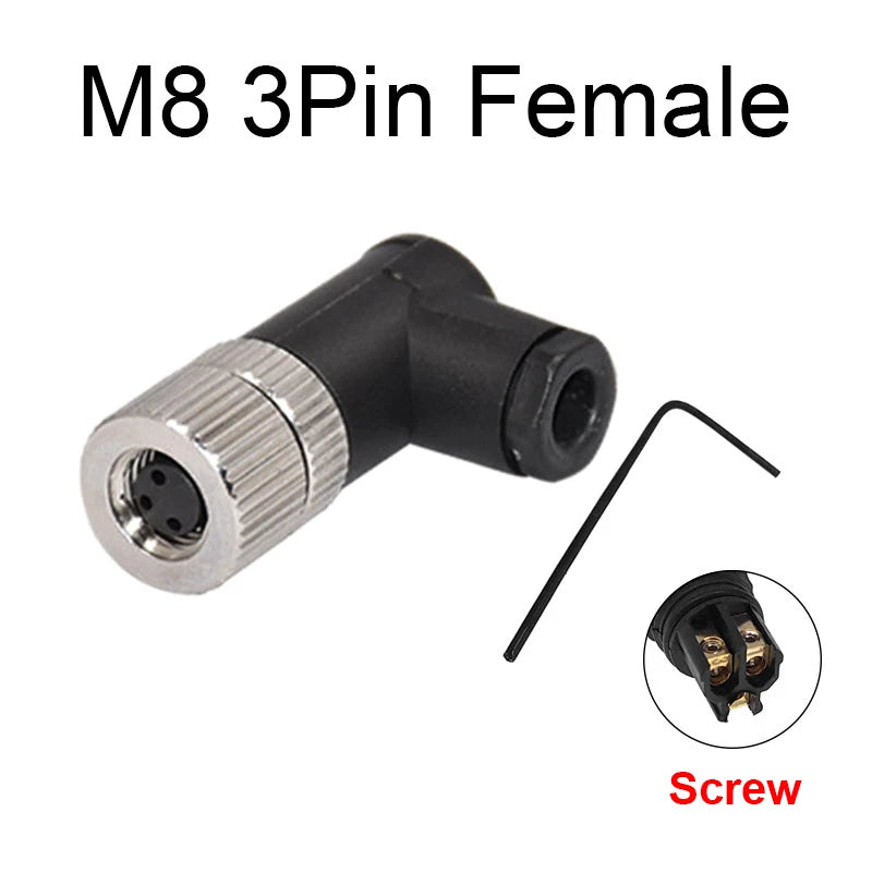 M8 Sensor Connector Waterproof Male&Female Plug Straight Angle Screw Threaded Coupling 3Pin 4Pin - image 10