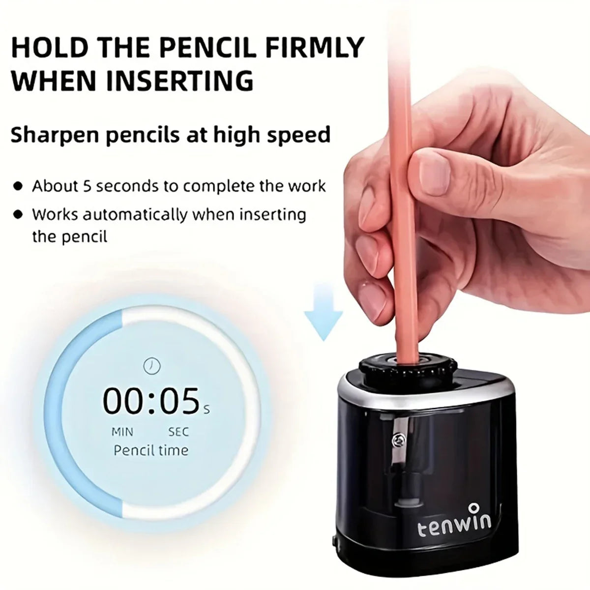 Electric Sharpener Assembly Desktop Automatic Pencil Sharpener Suitable To Pencils (6-8mm) for Students School Office Statio…
