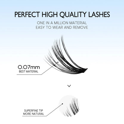 GROINNEYA DIY Lash Extension Kit Individual Lashes Cluster Mix Eyelashes Full Set Lashes Kit with Lash Bond and Seal At Home…