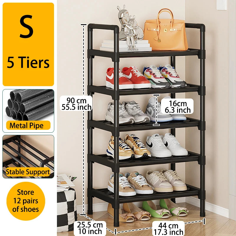 Multiple Layers Metal Shoe Rack, Large Capacity Shoe Organizer for Entryway, Closet, Garage, Shoe Shelf for Living Room - im…