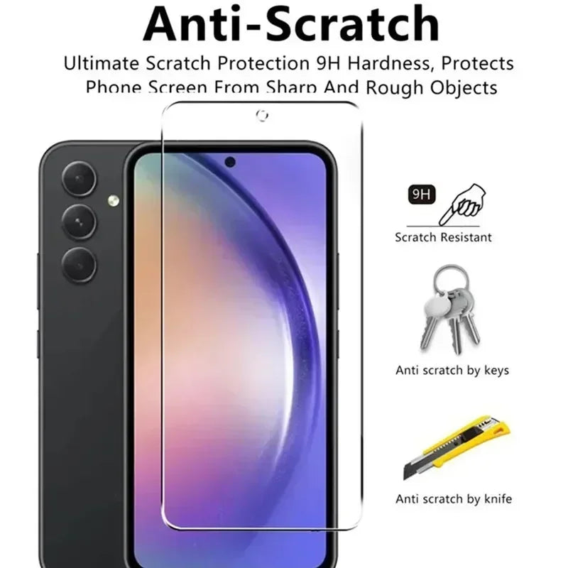 5Pcs Screen Protector for Samsung Galaxy A55 A54 A13 A53 A52 A12 A22 A33 A32 A51 A52S A35 A72 A71 A14 S10E S20FE Tempered Gl…