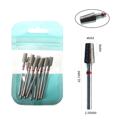 10pcs Diamond Milling Cutter Nail Drill Bits Set For Manicure Accessory Pedicure Eletric Machine Nail Bit Brush Burr Tools -…