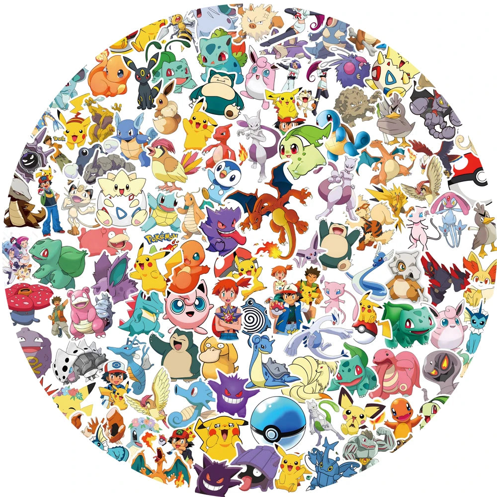 50/100/200pcs Pokemon Anime Stickers Pikachu Kawaii Sticker Laptop Suitcase Skateboard Guitar Phone Cartoon Kid Gift Toys -…