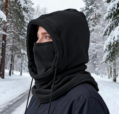 Unisex Winter Balaclava Knit Hood - Windproof Mask with Drawstring, Motorcycle Riding Headgea Warm Knitted Cap Cold Weather…