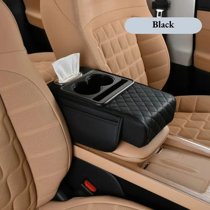 Auto Center Console Armrest Cushion With 2 Cup Holder Armrest Heightening Pad Auto Amrest Pillow Cover Pad for All Seasons -…