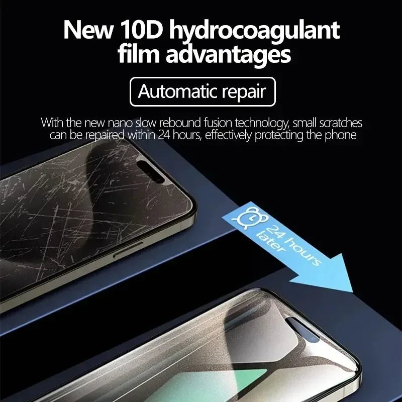 5Pcs Full Cover Hydrogel Film For iPhone 13 12 11 14 15 Pro Max Screen Protector For iPhone 16 PRO XR XS MAX 17 8 Plus Not G…