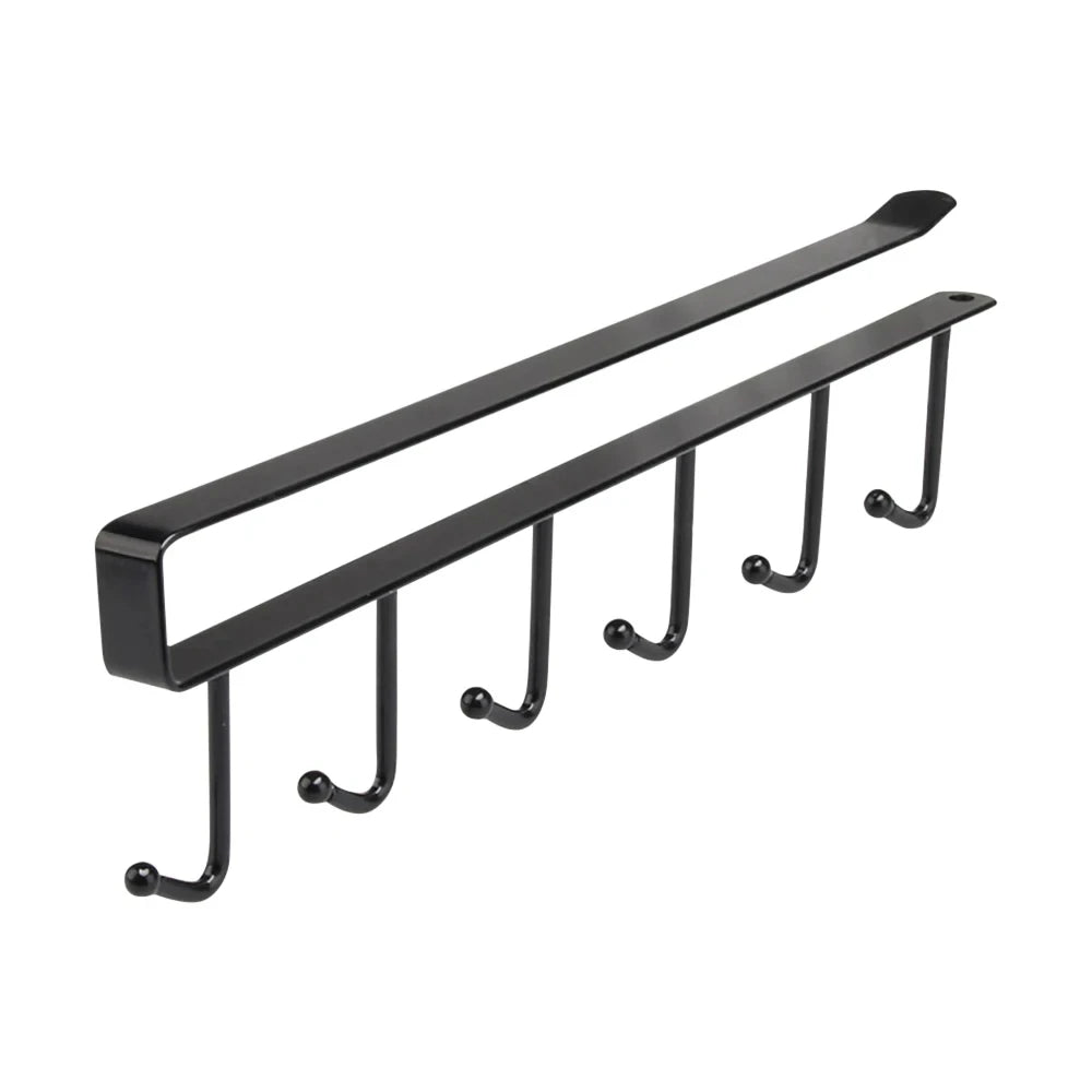 Multifunction 6 Hook Coffee Cup Mug Holder Black White Hooks Shelf Multifunction Kitchen Cabinet Sundries Organizer Storage…