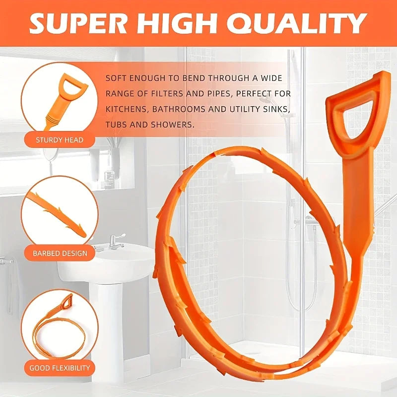 10/5/3PCS Drainage Blockage Remover Shower Clean The Sink Snake Bathroom Accessories Hair Blockage Garbage Sewer Dredging To…